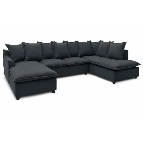 Canapés D'angle Convertibles BOBOCHIC - Canapé Panoramique Convertible Coffre MONA Angle Gauche Anthracite - Anthracite 3 Canapés D'angle Convertibles BOBOCHIC - Canapé Panoramique Convertible Coffre MONA Angle Gauche Anthracite - Anthracite