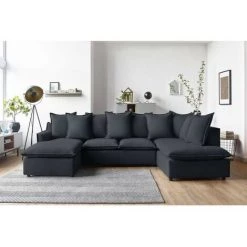 Canapés D'angle Convertibles BOBOCHIC - Canapé Panoramique Convertible Coffre MONA Angle Gauche Anthracite - Anthracite 9 Canapés D'angle Convertibles BOBOCHIC - Canapé Panoramique Convertible Coffre MONA Angle Gauche Anthracite - Anthracite -BOBOCHIC Soldes 2022 23409765 3