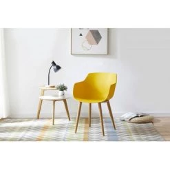 Chaise Et Fauteuil De Table BOBOCHIC - Lot De 2 Chaises De Table PRINS Jaune - Jaune -BOBOCHIC Soldes 2022 23409777 5