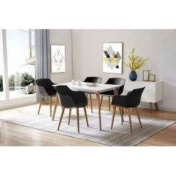 Chaise Et Fauteuil De Table BOBOCHIC - Lot De 2 Chaises De Table PRINS Noir - Noir -BOBOCHIC Soldes 2022 23409779 3