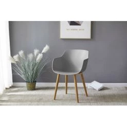 Chaise Et Fauteuil De Table BOBOCHIC - Lot De 4 Chaises De Table PRINS Gris - Gris -BOBOCHIC Soldes 2022 23409781 3