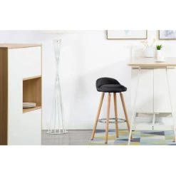 Tabouret De Bar BOBOCHIC - Lot De 2 Tabourets H.79 Cm ANIS Tissu Anthracite - Anthracite -BOBOCHIC Soldes 2022 23409785 3