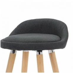 Tabouret De Bar BOBOCHIC - Lot De 2 Tabourets H.79 Cm ANIS Tissu Anthracite - Anthracite -BOBOCHIC Soldes 2022 23409785 5