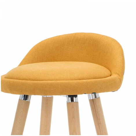 Tabouret De Bar BOBOCHIC - Lot De 2 Tabourets H.79 Cm ANIS Tissu Jaune - Jaune 7 Tabouret De Bar BOBOCHIC - Lot De 2 Tabourets H.79 Cm ANIS Tissu Jaune - Jaune – Image 5