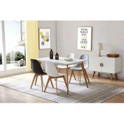 Chaise Et Fauteuil De Table BOBOCHIC - Lot De 4 Chaises De Table ENKE Gris - Gris -BOBOCHIC Soldes 2022 23409789 5