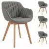 Chaise Et Fauteuil De Table BOBOCHIC - Lot De 4 Fauteuils De Table TALEG Tissu Gris - Gris -BOBOCHIC Soldes 2022 23409797 1