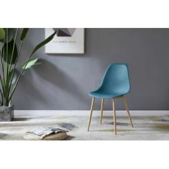 Chaise Et Fauteuil De Table BOBOCHIC - Lot De 2 Chaises De Table APLO Bleu Canard - Bleu Canard -BOBOCHIC Soldes 2022 23409805 4