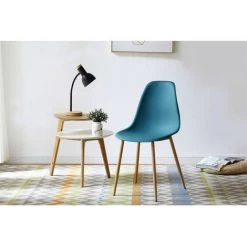 Chaise Et Fauteuil De Table BOBOCHIC - Lot De 2 Chaises De Table APLO Bleu Canard - Bleu Canard -BOBOCHIC Soldes 2022 23409805 5