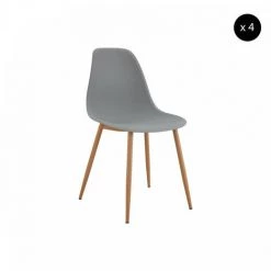 Chaise Et Fauteuil De Table BOBOCHIC - Lot De 4 Chaises De Table APLO Gris - Gris