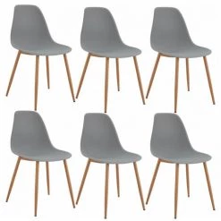 Chaise Et Fauteuil De Table BOBOCHIC - Lot De 6 Chaises De Table APLO Gris - Gris