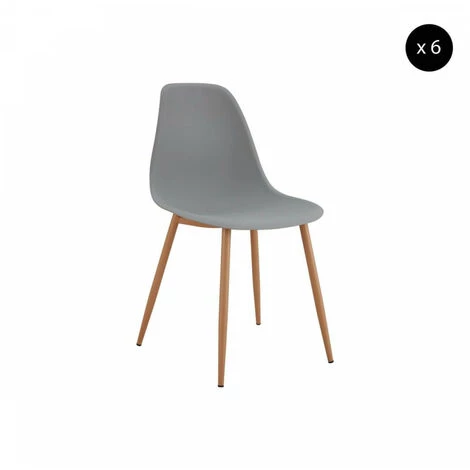 Chaise Et Fauteuil De Table BOBOCHIC - Lot De 6 Chaises De Table APLO Gris - Gris 4 Chaise Et Fauteuil De Table BOBOCHIC - Lot De 6 Chaises De Table APLO Gris - Gris – Image 2