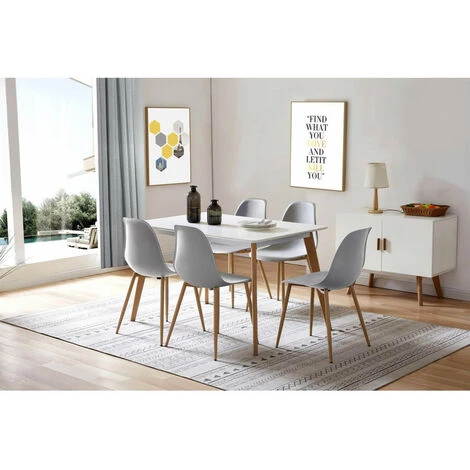 Chaise Et Fauteuil De Table BOBOCHIC - Lot De 6 Chaises De Table APLO Gris - Gris 5 Chaise Et Fauteuil De Table BOBOCHIC - Lot De 6 Chaises De Table APLO Gris - Gris – Image 3