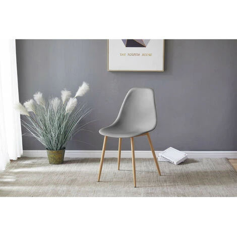 Chaise Et Fauteuil De Table BOBOCHIC - Lot De 6 Chaises De Table APLO Gris - Gris 6 Chaise Et Fauteuil De Table BOBOCHIC - Lot De 6 Chaises De Table APLO Gris - Gris – Image 4