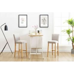 Tabouret De Bar BOBOCHIC - Lot De 2 Tabourets De Bar SILA H 101cm Beige - Beige -BOBOCHIC Soldes 2022 23409822 3