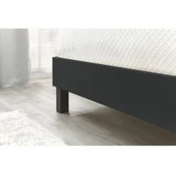 Lit BOBOCHIC - Lit 160x200 Cm VELVET Lattes Massives Pieds Carrés En Bois Wengé 160x200 Anthracite - Anthracite -BOBOCHIC Soldes 2022 23409865 5