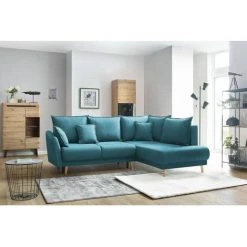 Canapés D'angle Convertibles BOBOCHIC - Canapé D'angle L Convertible Coffre MIA Angle Droit Bleu Canard - Bleu Canard -BOBOCHIC Soldes 2022 23409961 3