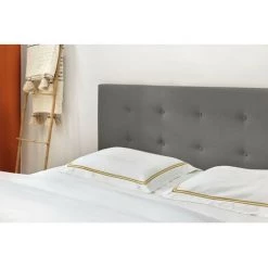 Lit BOBOCHIC - Lit 160x200 Cm RORY Avec Lattes Massives Pieds Bois Wengé 160x200 Anthracite - Anthracite -BOBOCHIC Soldes 2022 23409966 5