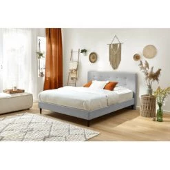 Lit BOBOCHIC - Lit 180x200 Cm RORY Avec Lattes Massives Pieds Bois Wengé 180x200 Gris - Gris 8 Lit BOBOCHIC - Lit 180x200 Cm RORY Avec Lattes Massives Pieds Bois Wengé 180x200 Gris - Gris -BOBOCHIC Soldes 2022 23409982 2