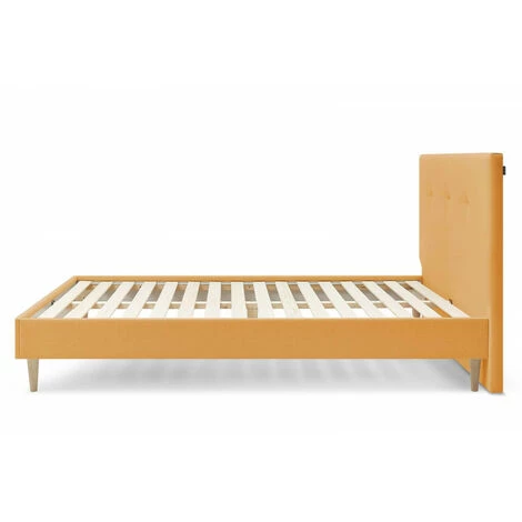 Lit BOBOCHIC - Lit 140x190 Cm TORY Lattes Massives Et Pieds En Bois Naturel 140x190 Jaune Moutarde - Jaune Moutarde 6 Lit BOBOCHIC - Lit 140x190 Cm TORY Lattes Massives Et Pieds En Bois Naturel 140x190 Jaune Moutarde - Jaune Moutarde – Image 4