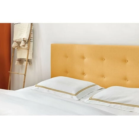 Lit BOBOCHIC - Lit 140x190 Cm RORY Avec Lattes Massives Pieds Bois Naturel 140x190 Jaune Moutarde - Jaune Moutarde 7 Lit BOBOCHIC - Lit 140x190 Cm RORY Avec Lattes Massives Pieds Bois Naturel 140x190 Jaune Moutarde - Jaune Moutarde – Image 5