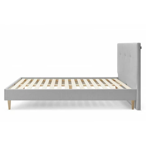 Lit BOBOCHIC - Lit 160x200 Cm TORY Lattes Massives Et Pieds En Bois Naturel 160x200 Gris - Gris 6 Lit BOBOCHIC - Lit 160x200 Cm TORY Lattes Massives Et Pieds En Bois Naturel 160x200 Gris - Gris – Image 4