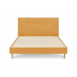 Lit BOBOCHIC - Lit 180x200 Cm TORY Lattes Massives Et Pieds En Bois Naturel 180x200 Jaune Moutarde - Jaune Moutarde -BOBOCHIC Soldes 2022 23410070 3