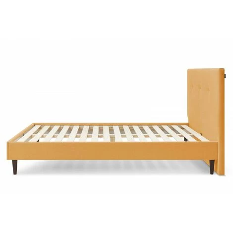 Lit BOBOCHIC - Lit 140x190 Cm TORY Avec Lattes Massives Et Pieds En Bois Wengé 140x190 Jaune Moutarde - Jaune Moutarde 5 Lit BOBOCHIC - Lit 140x190 Cm TORY Avec Lattes Massives Et Pieds En Bois Wengé 140x190 Jaune Moutarde - Jaune Moutarde – Image 3