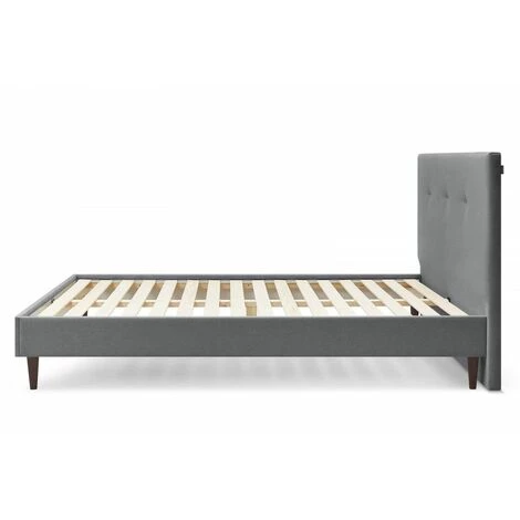 Lit BOBOCHIC - Lit 160x200 Cm TORY Avec Lattes Massives Et Pieds En Bois Wengé 160x200 Anthracite - Anthracite 5 Lit BOBOCHIC - Lit 160x200 Cm TORY Avec Lattes Massives Et Pieds En Bois Wengé 160x200 Anthracite - Anthracite – Image 3