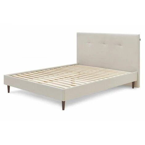 Lit BOBOCHIC - Lit 180x200 Cm TORY Avec Lattes Massives Et Pieds En Bois Wengé 180x200 Beige - Beige 3 Lit BOBOCHIC - Lit 180x200 Cm TORY Avec Lattes Massives Et Pieds En Bois Wengé 180x200 Beige - Beige