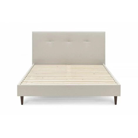 Lit BOBOCHIC - Lit 180x200 Cm TORY Avec Lattes Massives Et Pieds En Bois Wengé 180x200 Beige - Beige 4 Lit BOBOCHIC - Lit 180x200 Cm TORY Avec Lattes Massives Et Pieds En Bois Wengé 180x200 Beige - Beige â Image 2