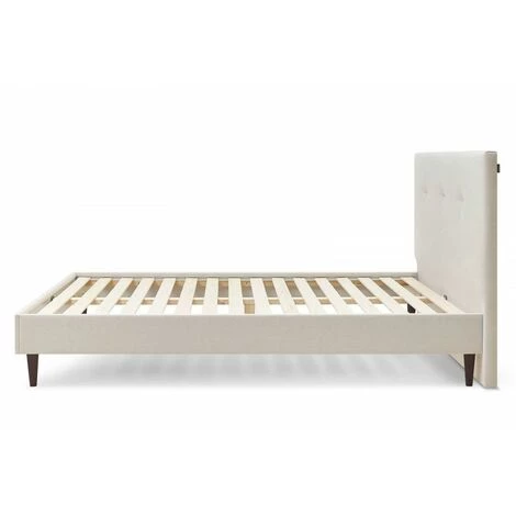 Lit BOBOCHIC - Lit 180x200 Cm TORY Avec Lattes Massives Et Pieds En Bois Wengé 180x200 Beige - Beige 5 Lit BOBOCHIC - Lit 180x200 Cm TORY Avec Lattes Massives Et Pieds En Bois Wengé 180x200 Beige - Beige â Image 3