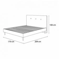 Lit BOBOCHIC - Lit 180x200 Cm TORY Avec Lattes Massives Et Pieds En Bois Wengé 180x200 Beige - Beige 11 Lit BOBOCHIC - Lit 180x200 Cm TORY Avec Lattes Massives Et Pieds En Bois Wengé 180x200 Beige - Beige -BOBOCHIC Soldes 2022 23410117 5