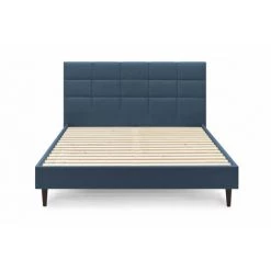Lit BOBOCHIC - Lit 140x190 Cm CARRE Avec Lattes Massives Pieds Bois Wengé 140x190 Bleu - Bleu -BOBOCHIC Soldes 2022 23410178 3