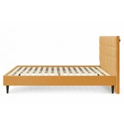 Lit BOBOCHIC - Lit 160x200 Cm CARRE Lattes Massives Pieds Bois Wengé 160x200 Jaune Moutarde - Jaune Moutarde -BOBOCHIC Soldes 2022 23410195 4