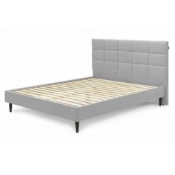 BOBOCHIC Structure De Lit 180x200 Cm CARRE Lattes Massives Pieds Bois Wengé 180x200 Gris - Gris