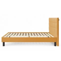 Lit BOBOCHIC - Lit 160x200 Cm CARRE Lattes Massives Pieds Carrés Bois Wengé 160x200 Jaune Moutarde - Jaune Moutarde -BOBOCHIC Soldes 2022 23410282 4