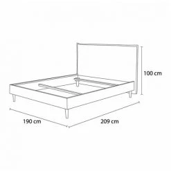 Lit BOBOCHIC - Lit 180x200 Cm SARY Pieds Bois Wengé Sans Lattes 180x200 Beige - Beige -BOBOCHIC Soldes 2022 23410303 5