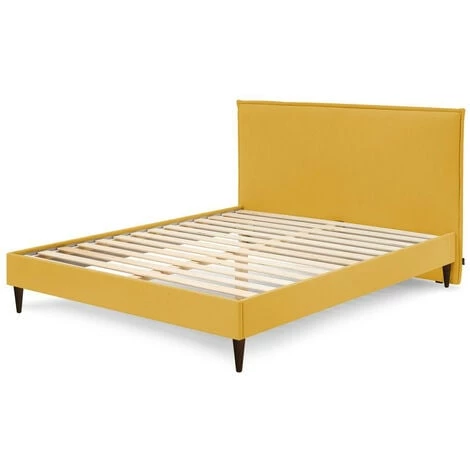 Lit BOBOCHIC - Lit 140x190 Cm SARY Avec Lattes Massives Pieds Bois Wengé 140x190 Jaune Moutarde - Jaune Moutarde 3 Lit BOBOCHIC - Lit 140x190 Cm SARY Avec Lattes Massives Pieds Bois Wengé 140x190 Jaune Moutarde - Jaune Moutarde