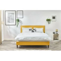 Lit BOBOCHIC - Lit 140x190 Cm SARY Avec Lattes Massives Pieds Bois Wengé 140x190 Jaune Moutarde - Jaune Moutarde 9 Lit BOBOCHIC - Lit 140x190 Cm SARY Avec Lattes Massives Pieds Bois Wengé 140x190 Jaune Moutarde - Jaune Moutarde -BOBOCHIC Soldes 2022 23410328 3