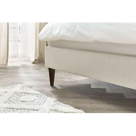 Lit BOBOCHIC - Lit 160x200 Cm SARY Avec Lattes Massives Pieds Bois Wengé 160x200 Beige - Beige 7 Lit BOBOCHIC - Lit 160x200 Cm SARY Avec Lattes Massives Pieds Bois Wengé 160x200 Beige - Beige – Image 5