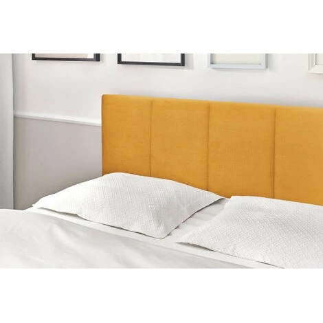 Lit BOBOCHIC - Lit 140x190 Cm VIVARA Avec Lattes Massives Pieds En Bois Naturel 140x190 Jaune Moutarde - Jaune Moutarde 7 Lit BOBOCHIC - Lit 140x190 Cm VIVARA Avec Lattes Massives Pieds En Bois Naturel 140x190 Jaune Moutarde - Jaune Moutarde – Image 5