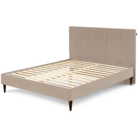 Lit BOBOCHIC - Lit 180x200 Cm VIVARA Avec Lattes Massives Pieds En Bois Wengé 180x200 Beige - Beige 3 Lit BOBOCHIC - Lit 180x200 Cm VIVARA Avec Lattes Massives Pieds En Bois Wengé 180x200 Beige - Beige
