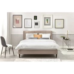 Lit BOBOCHIC - Lit 180x200 Cm VIVARA Avec Lattes Massives Pieds En Bois Wengé 180x200 Beige - Beige 9 Lit BOBOCHIC - Lit 180x200 Cm VIVARA Avec Lattes Massives Pieds En Bois Wengé 180x200 Beige - Beige -BOBOCHIC Soldes 2022 23410511 3