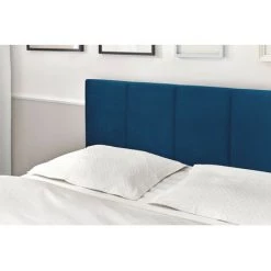 Lit BOBOCHIC - Lit 160x200 Cm VIVARA Lattes Massives Pieds Carrés En Bois Wengé 160x200 Bleu Marine - Bleu Marine -BOBOCHIC Soldes 2022 23410521 4