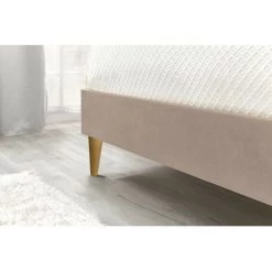 Lit BOBOCHIC - Lit 140x190 Cm VELVET Pieds En Bois Naturel Sans Lattes 140x190 Beige - Beige 11 Lit BOBOCHIC - Lit 140x190 Cm VELVET Pieds En Bois Naturel Sans Lattes 140x190 Beige - Beige -BOBOCHIC Soldes 2022 23410658 5