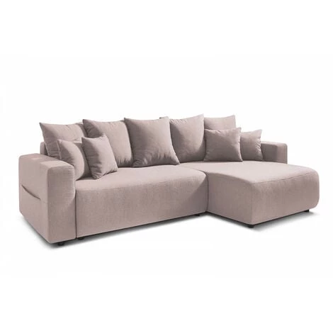 Canapés D'angle Convertibles BOBOCHIC - Canapé D'angle Réversible Convertible Coffre ENVY Rose - Rose 3 Canapés D'angle Convertibles BOBOCHIC - Canapé D'angle Réversible Convertible Coffre ENVY Rose - Rose