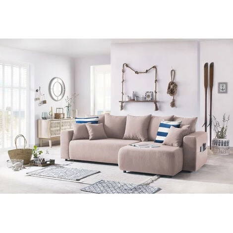 Canapés D'angle Convertibles BOBOCHIC - Canapé D'angle Réversible Convertible Coffre ENVY Rose - Rose 4 Canapés D'angle Convertibles BOBOCHIC - Canapé D'angle Réversible Convertible Coffre ENVY Rose - Rose – Image 2