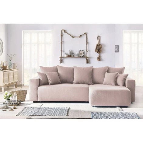 Canapés D'angle Convertibles BOBOCHIC - Canapé D'angle Réversible Convertible Coffre ENVY Rose - Rose 6 Canapés D'angle Convertibles BOBOCHIC - Canapé D'angle Réversible Convertible Coffre ENVY Rose - Rose – Image 4