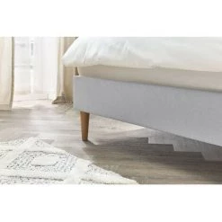 Lit BOBOCHIC - Lit 160x200 Cm SARY Pieds Bois Naturel Sans Lattes 160x200 Gris 10 Lit BOBOCHIC - Lit 160x200 Cm SARY Pieds Bois Naturel Sans Lattes 160x200 Gris -BOBOCHIC Soldes 2022 23410961 4