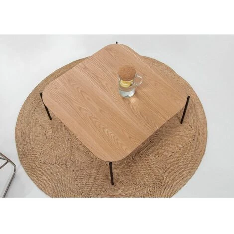 Tables Basses BOBOCHIC - Table Basse SINIO Noir Et Bois Clair - Noir 6 Tables Basses BOBOCHIC - Table Basse SINIO Noir Et Bois Clair - Noir – Image 4